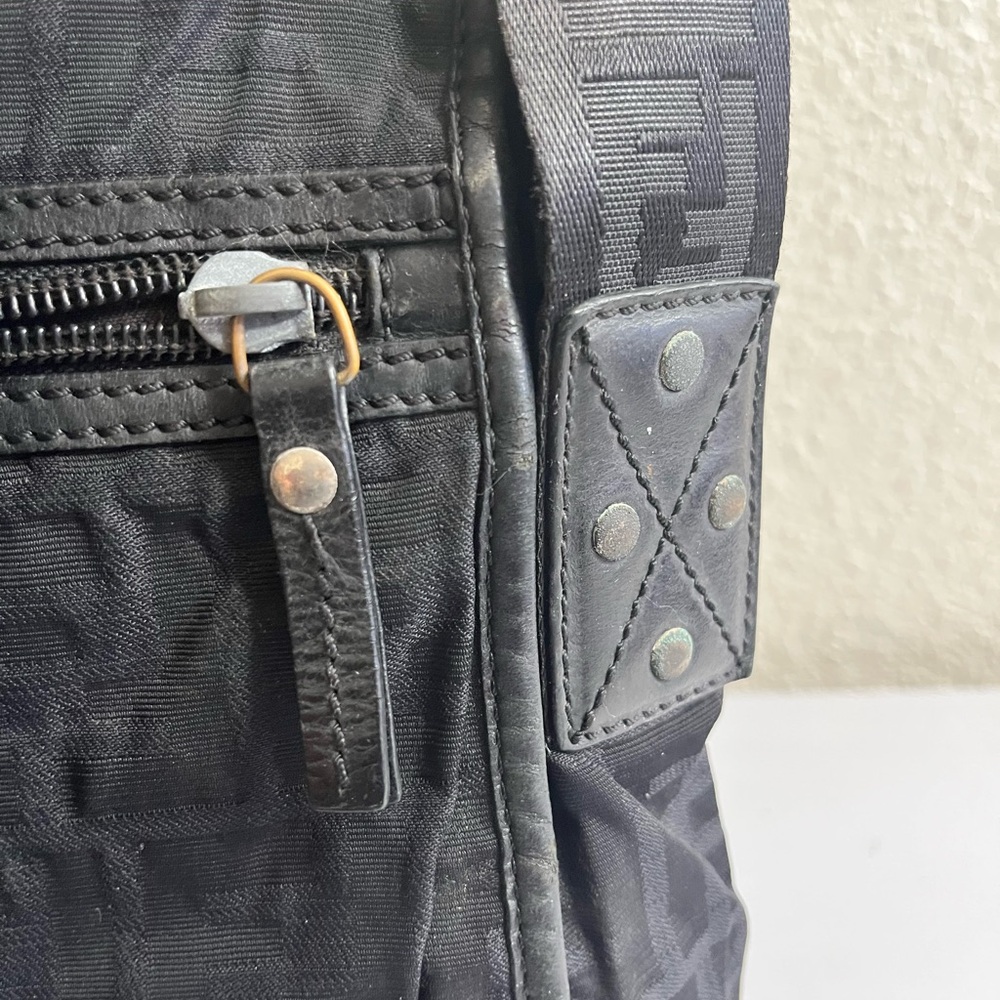 Fendi Black Tonal FF Jacquard Messenger Bag - Picture 8 of 16